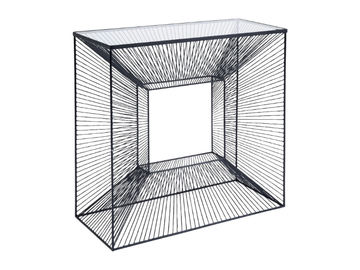 DIMENSION CONSOLE - Rectangular glass and steel side table by KARE Design - view 2